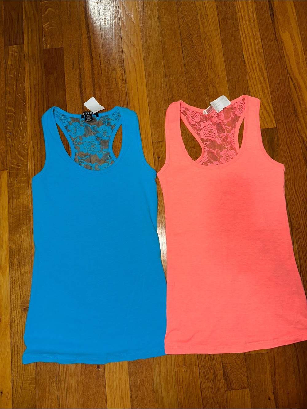 NWT Bozzolo Bright orange and blue Lace tops